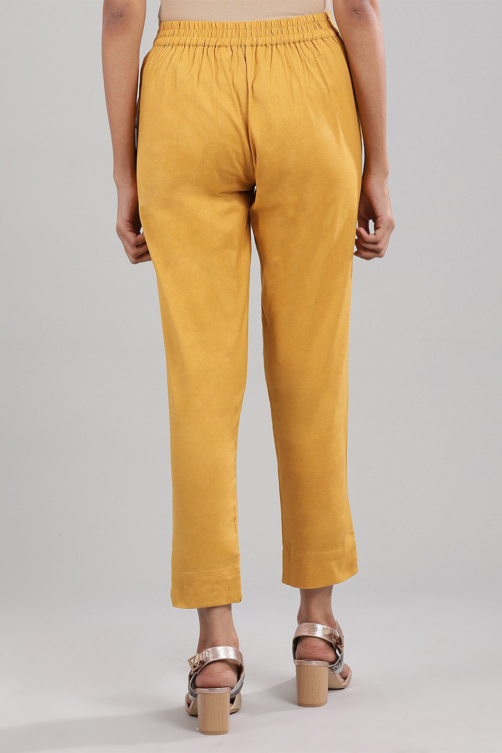 Yellow Solid Trousers