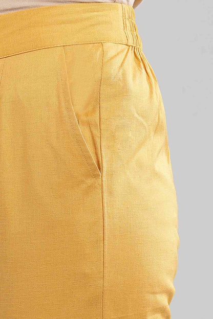 Yellow Solid Trousers