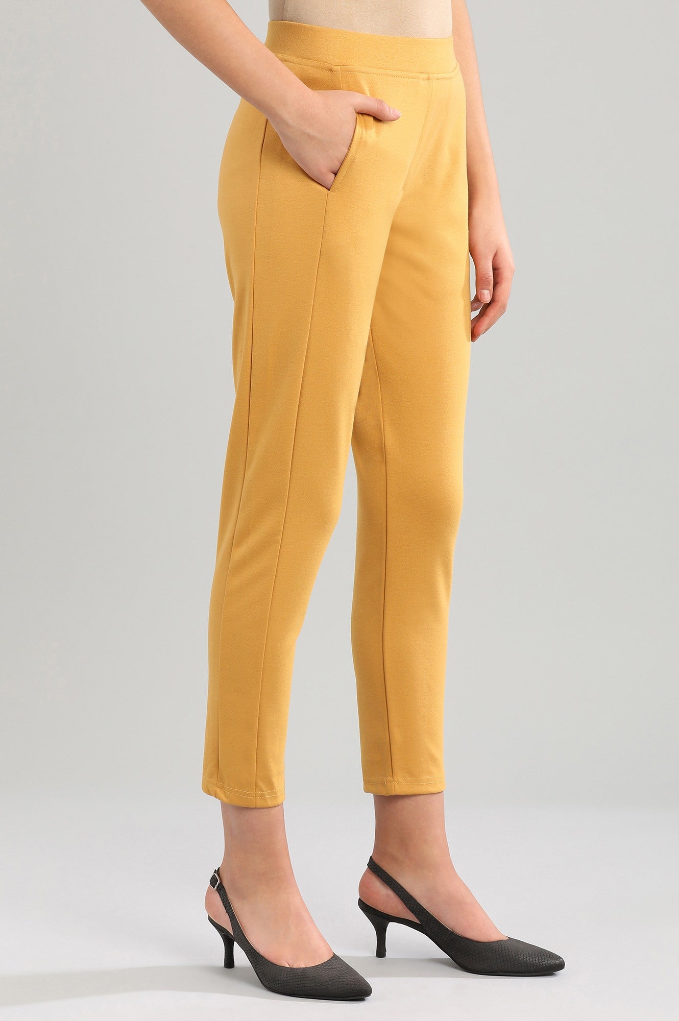 Yellow Yarn-dyed Tights