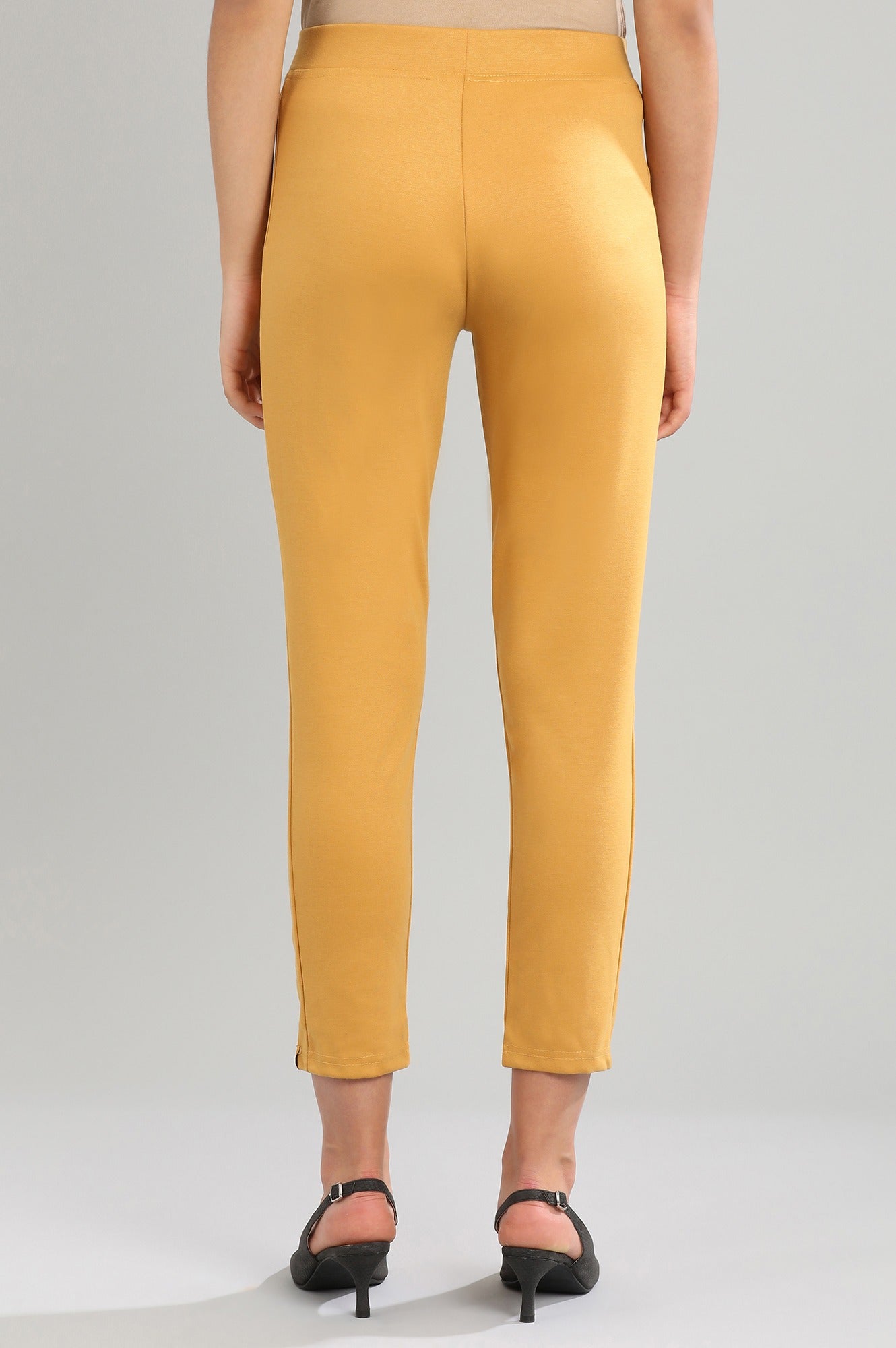 Yellow Yarn-dyed Tights