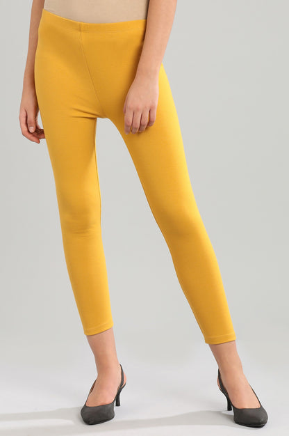 Yellow Yarn-dyed Tights