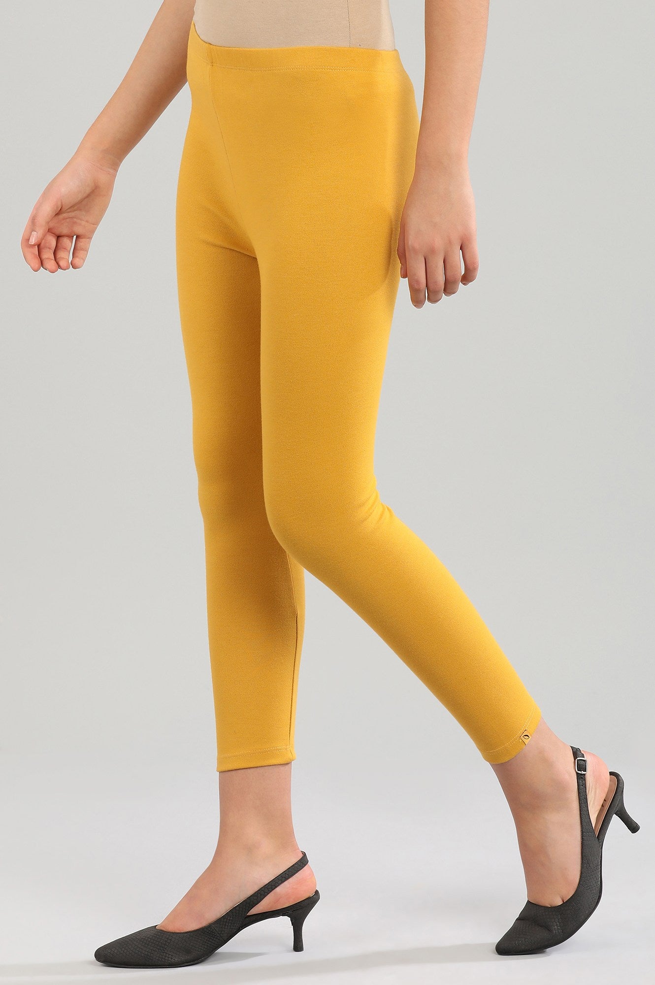 Yellow Yarn-dyed Tights