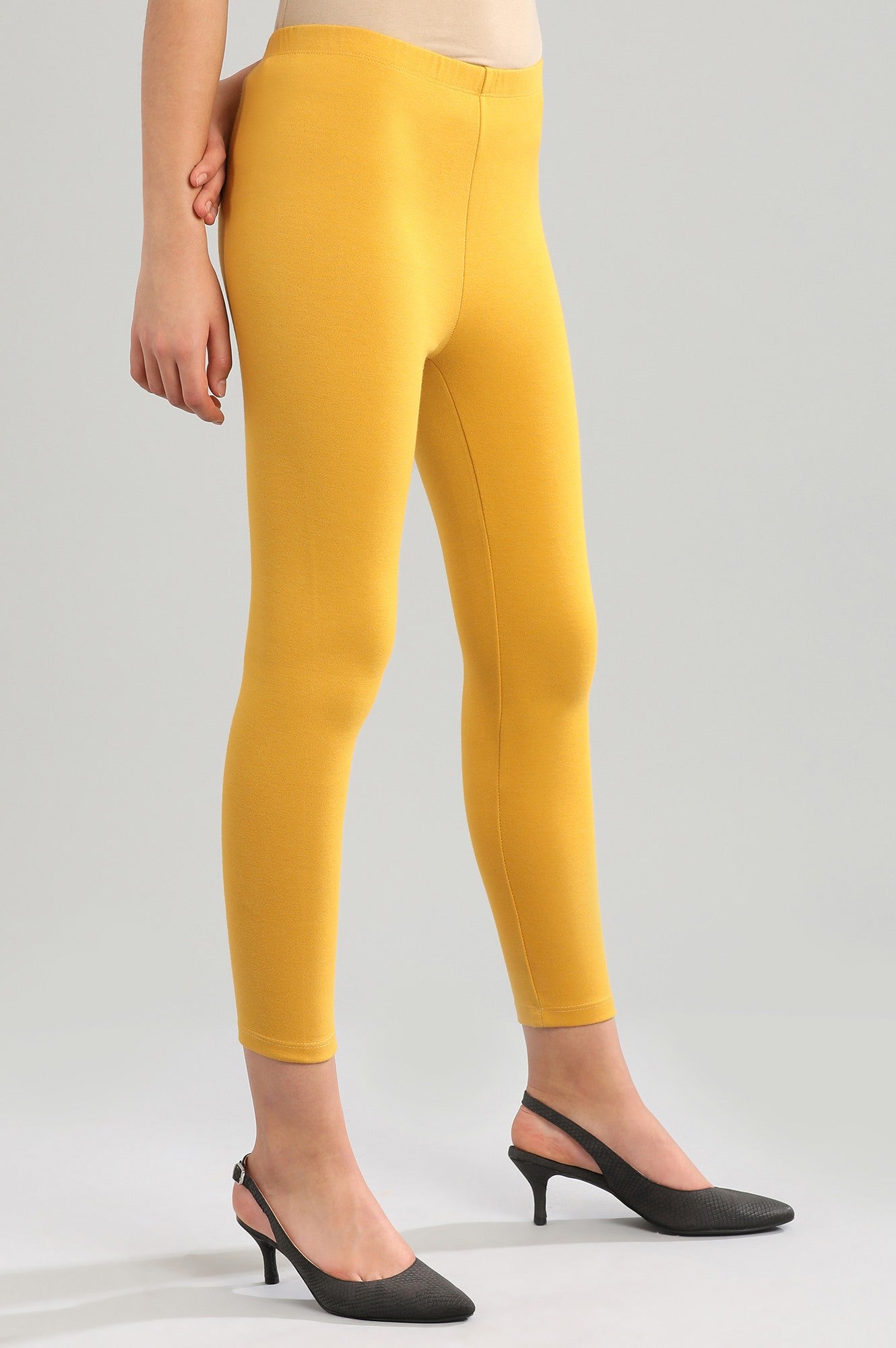 Yellow Yarn-dyed Tights