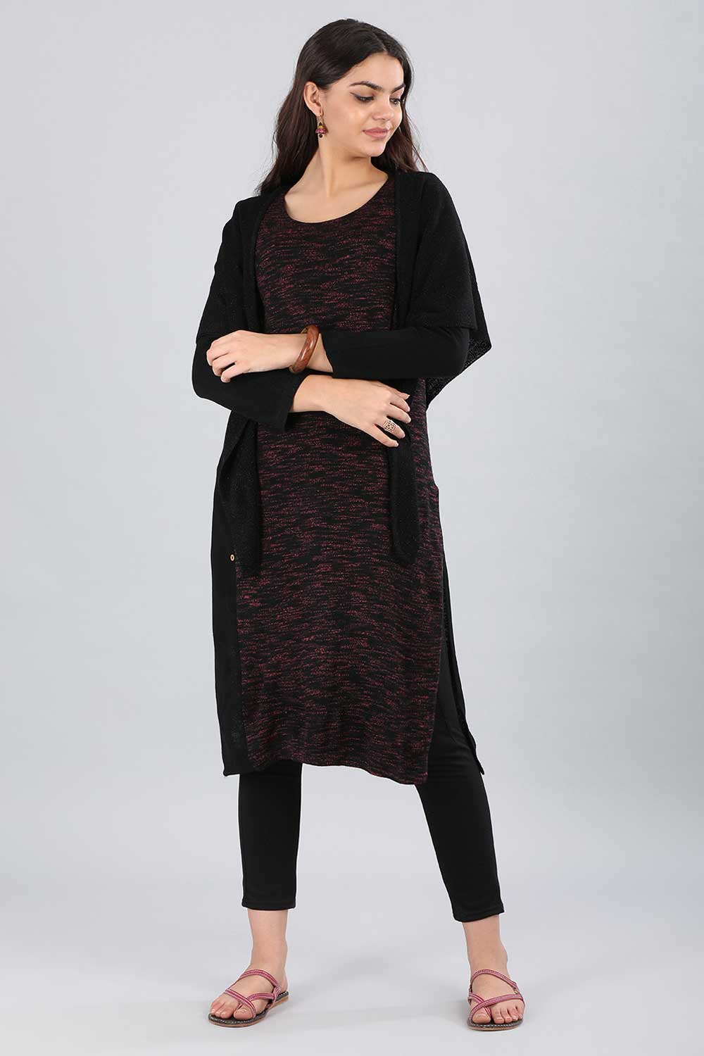 Black Yarn-dyed Scarf