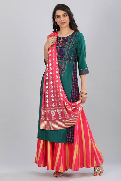 Pink Printed Dupatta