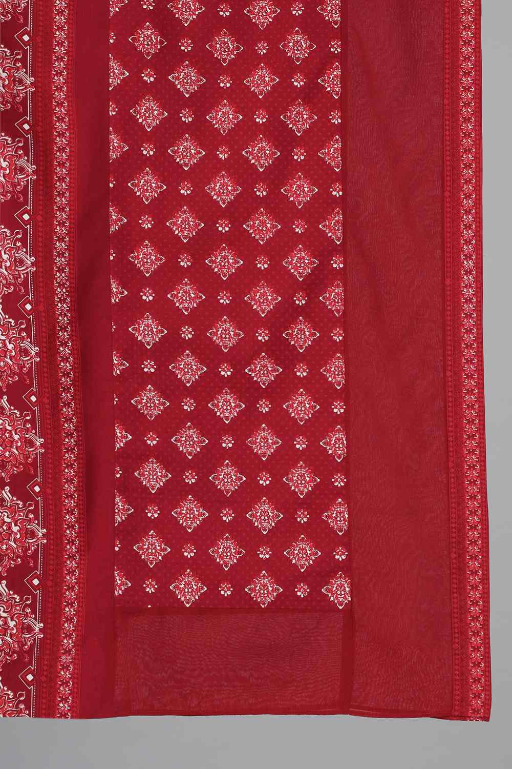 Red Printed Dupatta