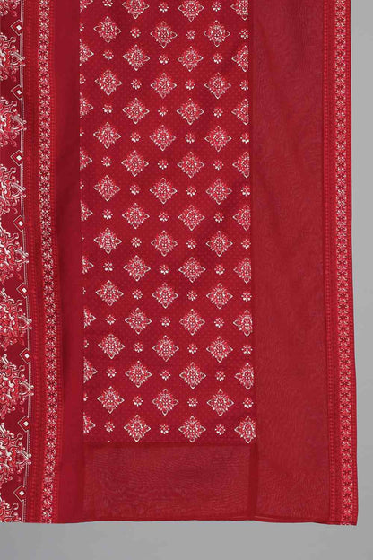 Red Printed Dupatta