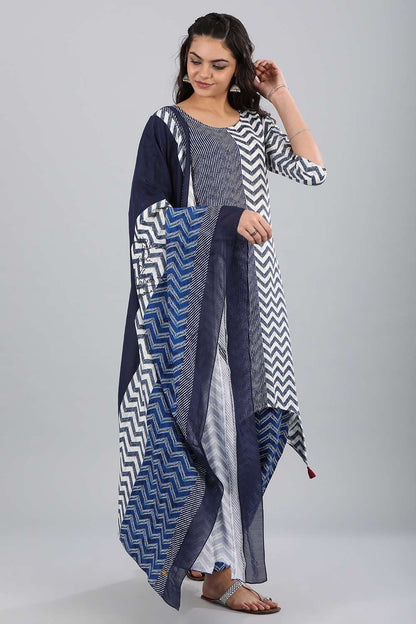 Blue Printed Dupatta