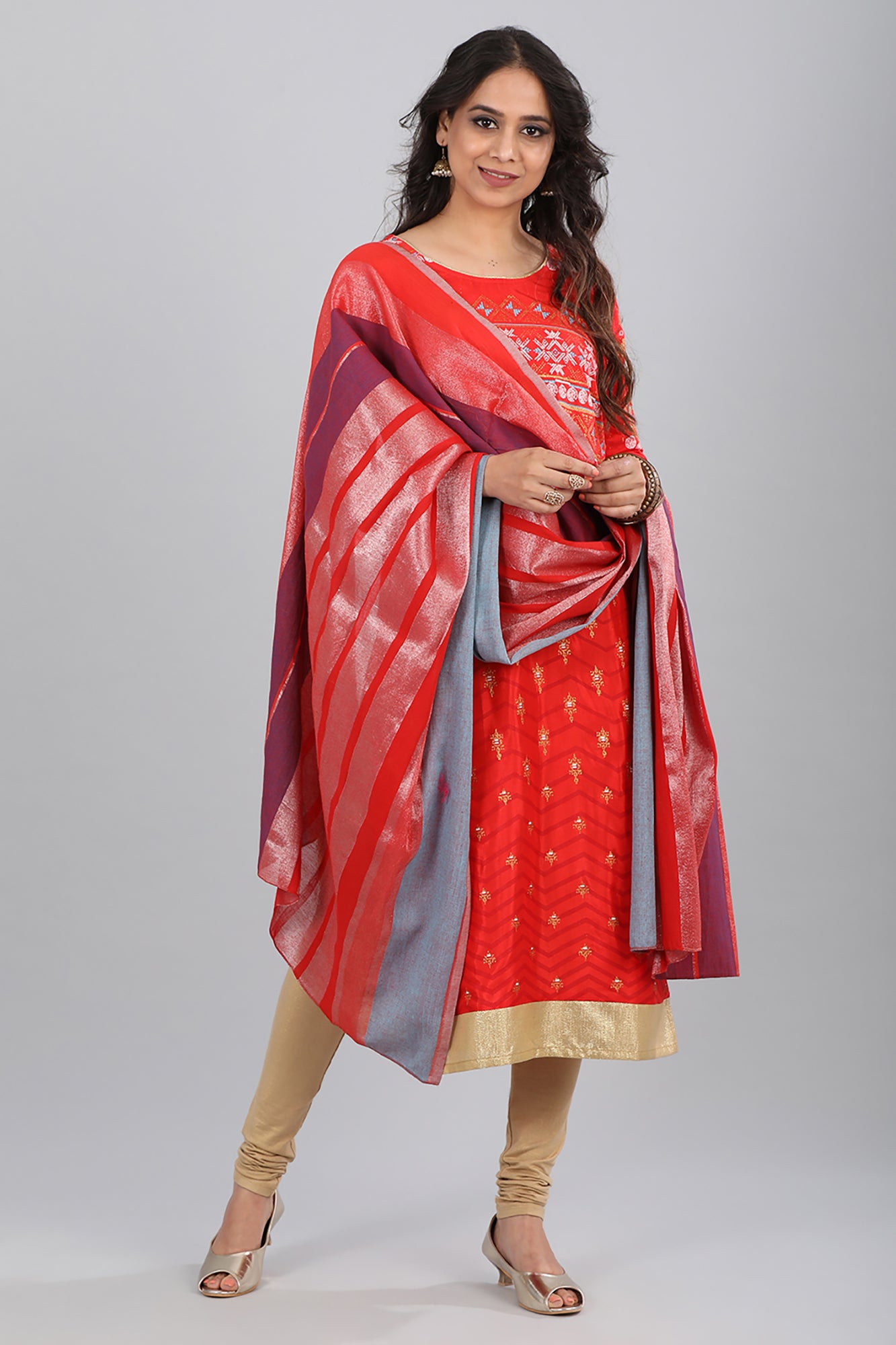 Red Yarn-dyed Dupatta