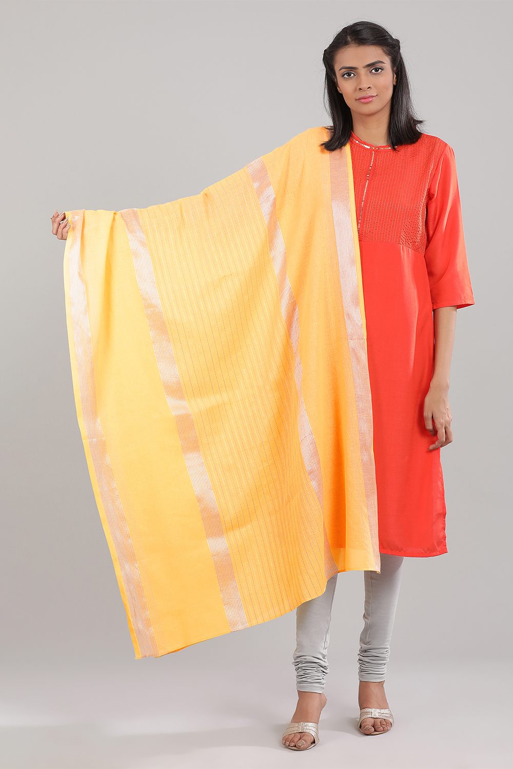 Yellow Yarn-dyed Dupatta