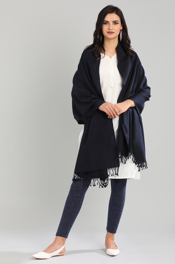 Blue Yarn-Dyed Shawl