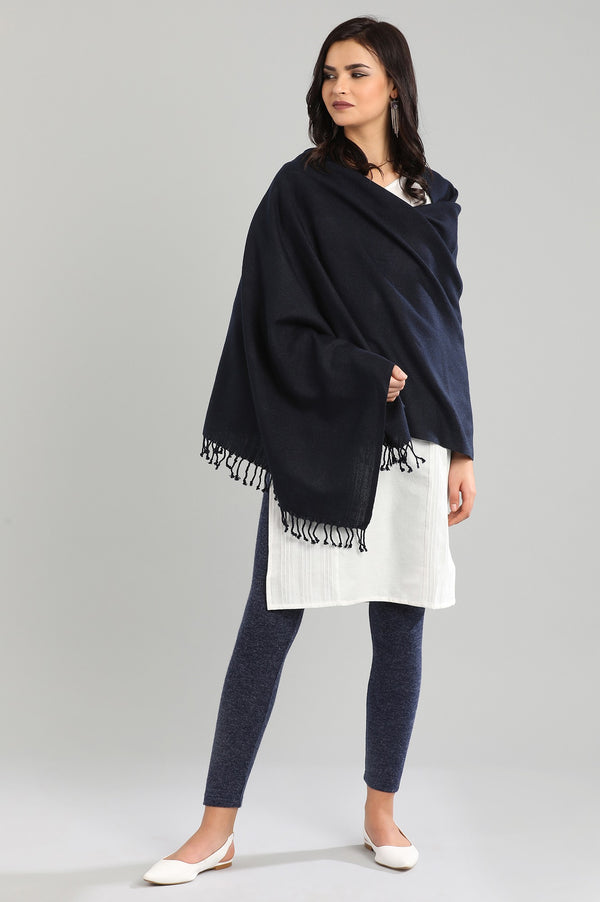 Blue Yarn-Dyed Shawl