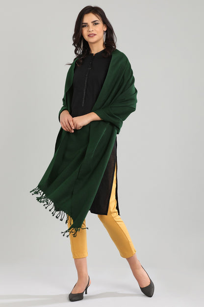 Green yarn-dyed Shawl