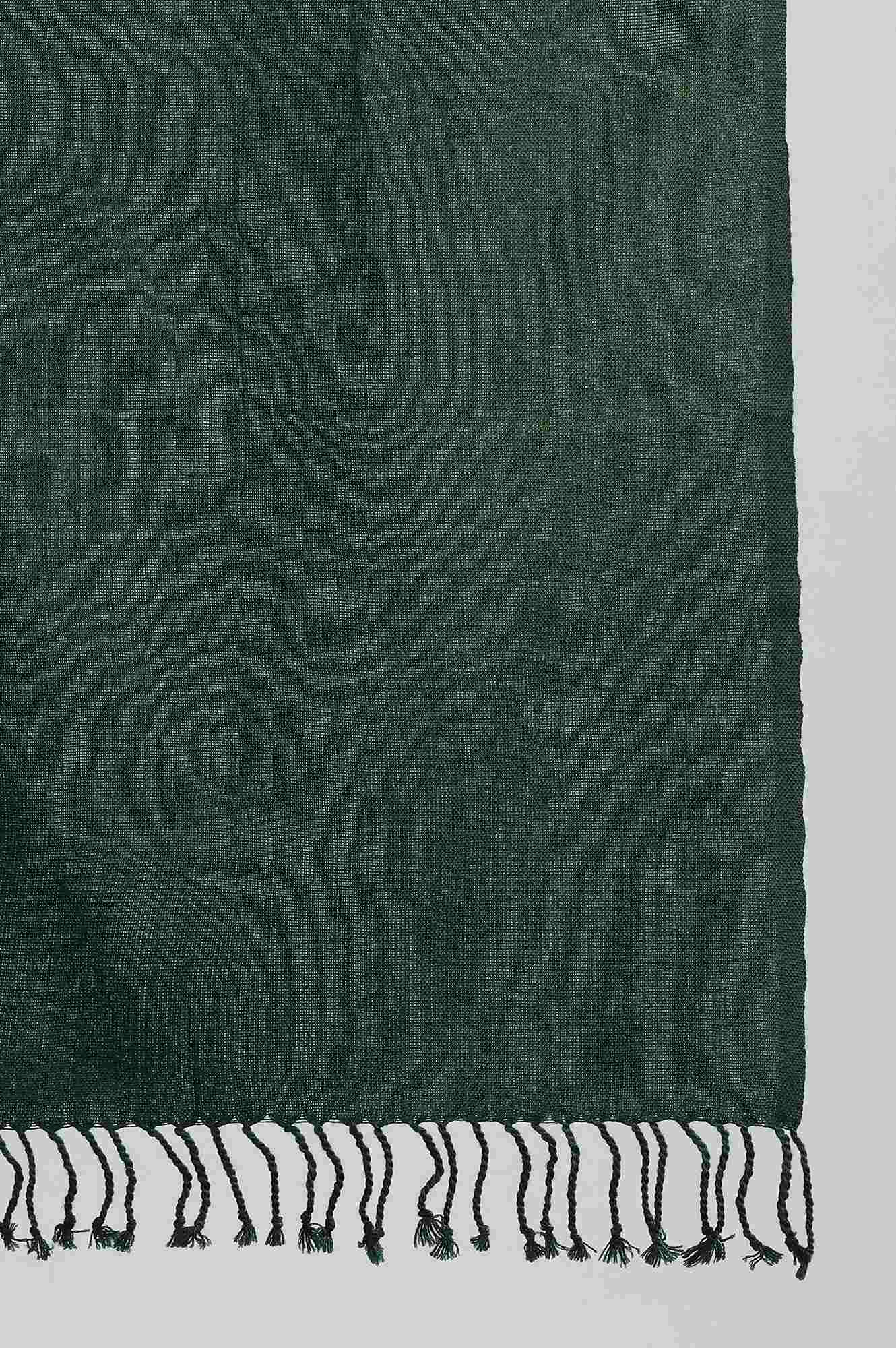 Green yarn-dyed Shawl