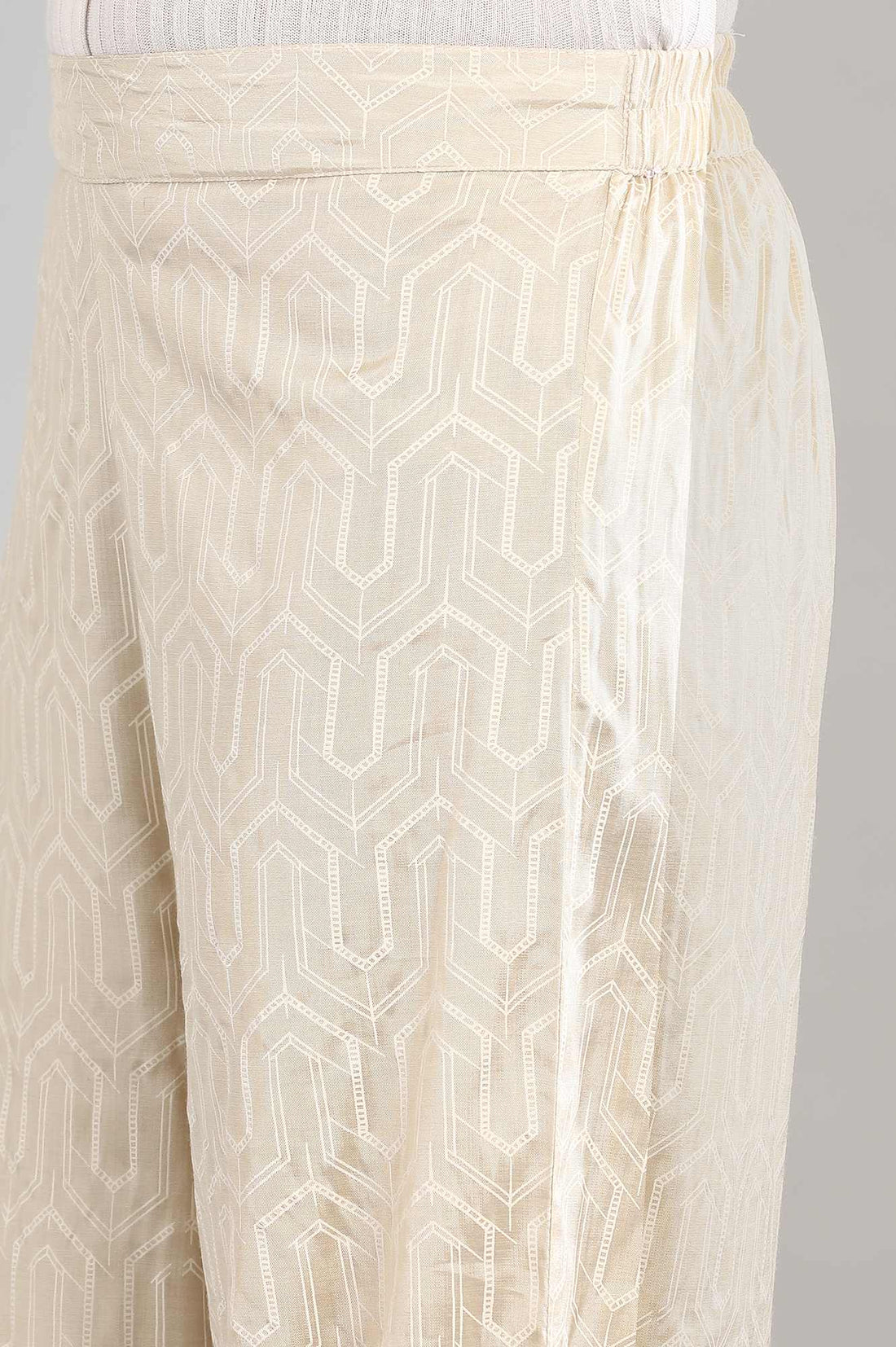 Peach Printed kurta with Palazzos and Dupatta