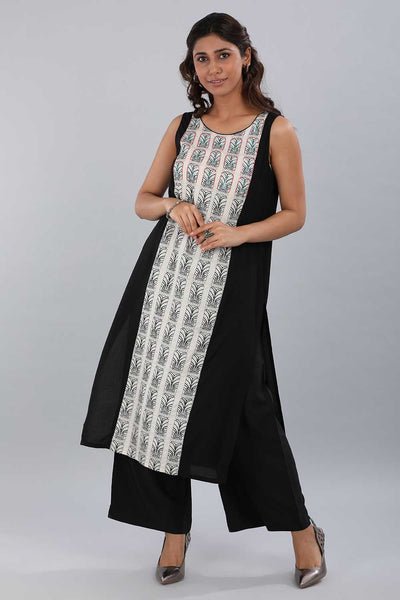 Black & White Printed kurta Set
