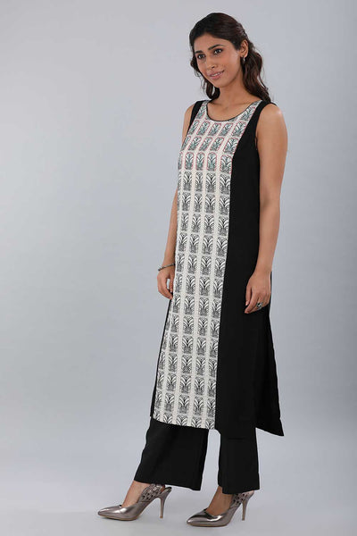 Black & White Printed kurta Set