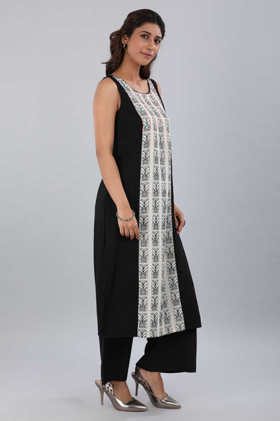 Black & White Printed kurta Set