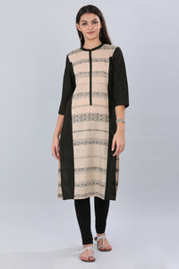 Black &amp; Pink Mandarin Neck kurta