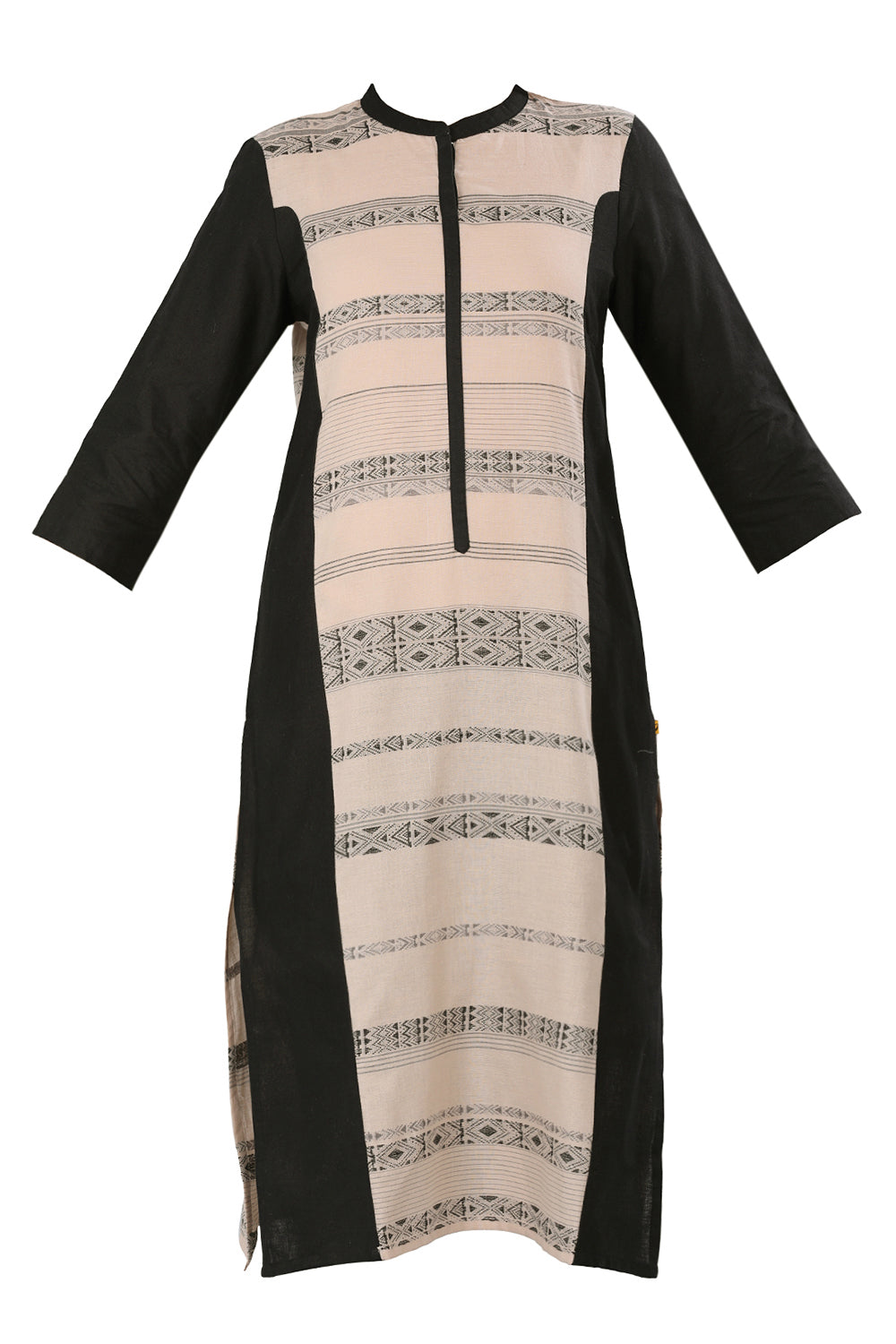 Black &amp; Pink Mandarin Neck kurta