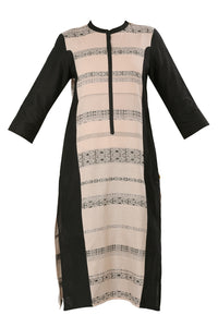 Black &amp; Pink Mandarin Neck kurta