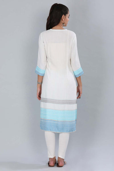 White & Blue Striped kurta