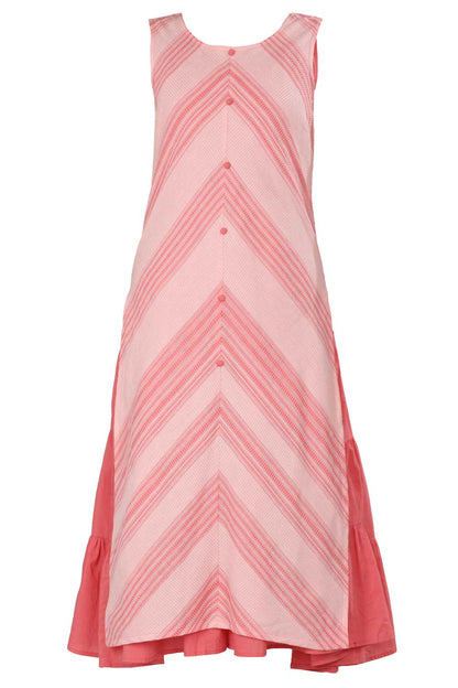 Pink Round Neck Printed kurta