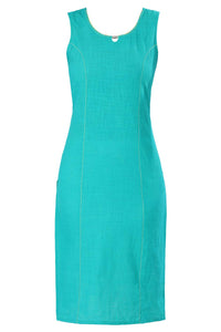 Teal Green Round Neck Solid kurta