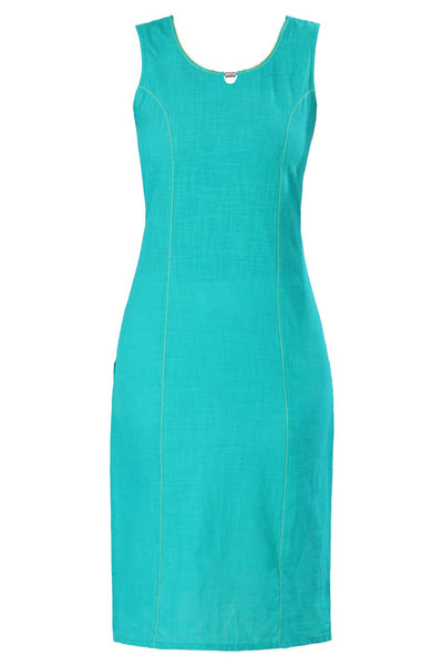 Teal Green Round Neck Solid kurta