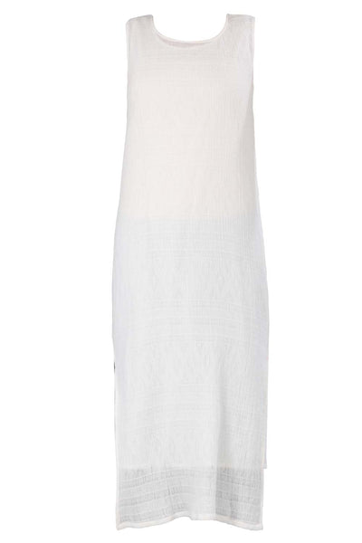 White Round Neck Solid kurta