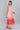 Red &amp; White Round Neck Printed kurta