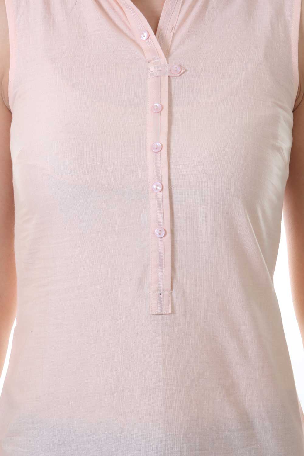 Pink Mandarin Neck Solid kurta