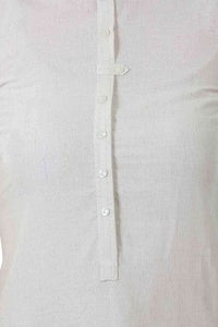 Cream Mandarin Neck Solid kurta