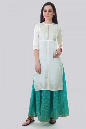 Cream Mandarin Neck kurta