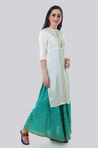 Cream Mandarin Neck kurta
