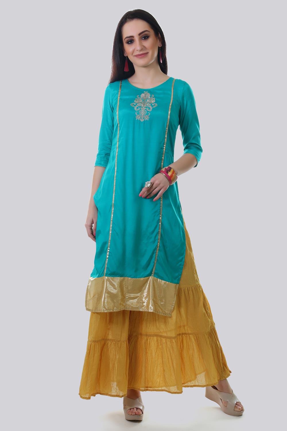 Green Round Neck kurta