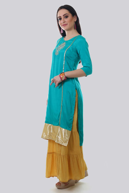 Green Round Neck kurta