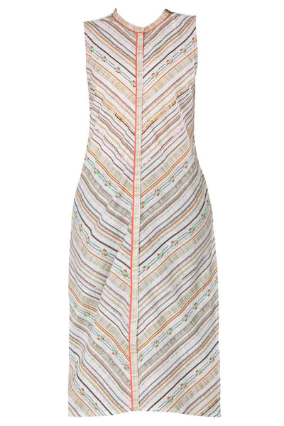 White Mandarin Neck Printed kurta