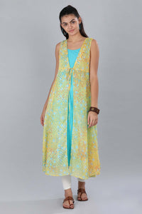 Yellow Printed Gillet