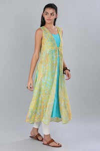 Yellow Printed Gillet