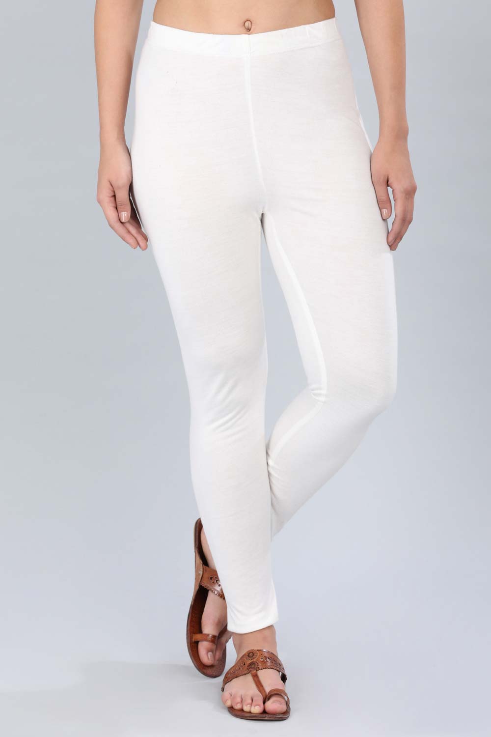 Off-White Solid Tights