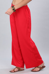 Red Straight Palazzo
