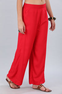 Red Straight Palazzo