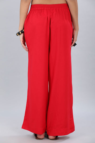 Red Straight Palazzo