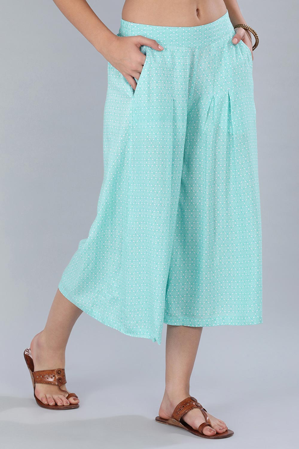 Blue Printed Culottes