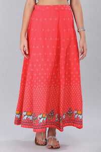 Red Printed Skirt