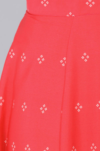 Red Printed Skirt