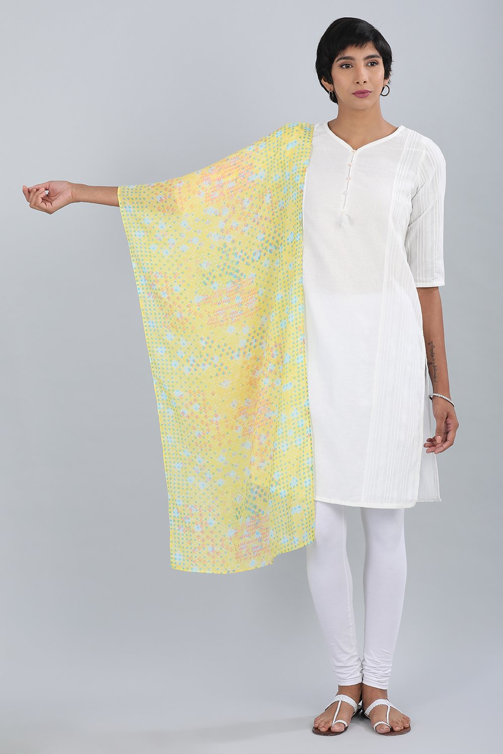 Yellow Printed Stole