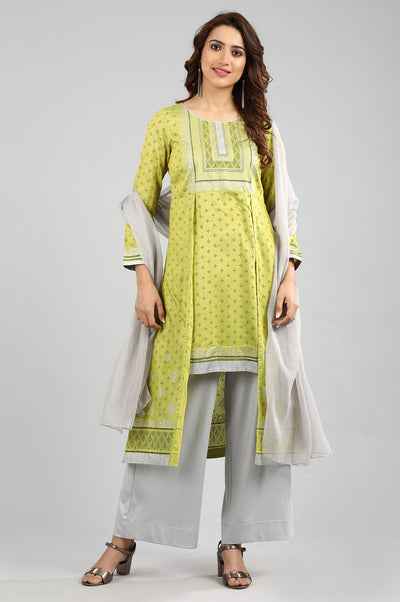 Green Round Neck Layered kurta