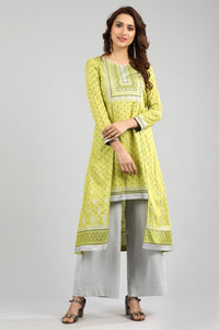 Green Round Neck Layered kurta